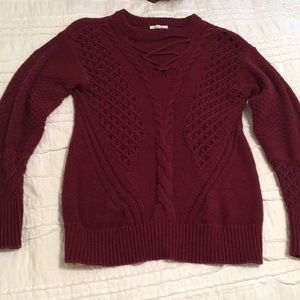 Burgundy Maurice’s sweater